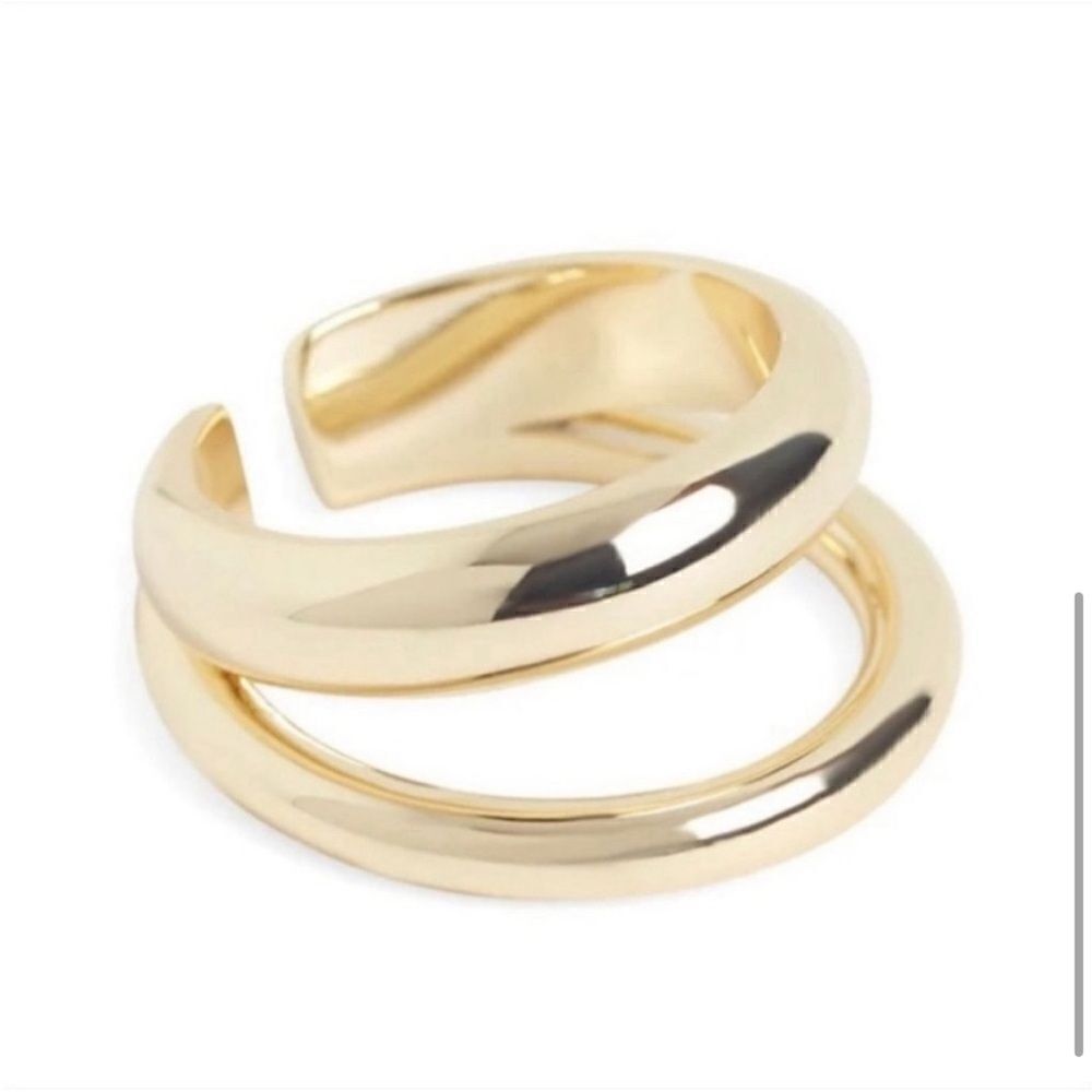 Loren Stewart x Curateur Double open Band Ring 14k yellow gold plated. New